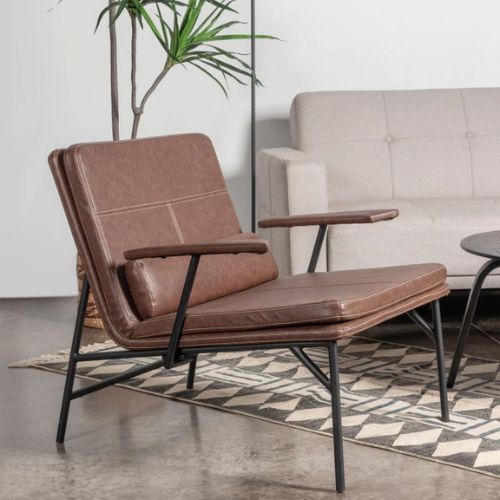 Sillón Elroy ecocuero con apoyabrazos